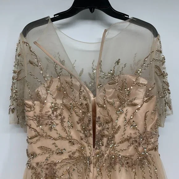 Mac Duggal Dress 79317 Champagne Embellished Illusion Gown NWT - Picture 13 of 16